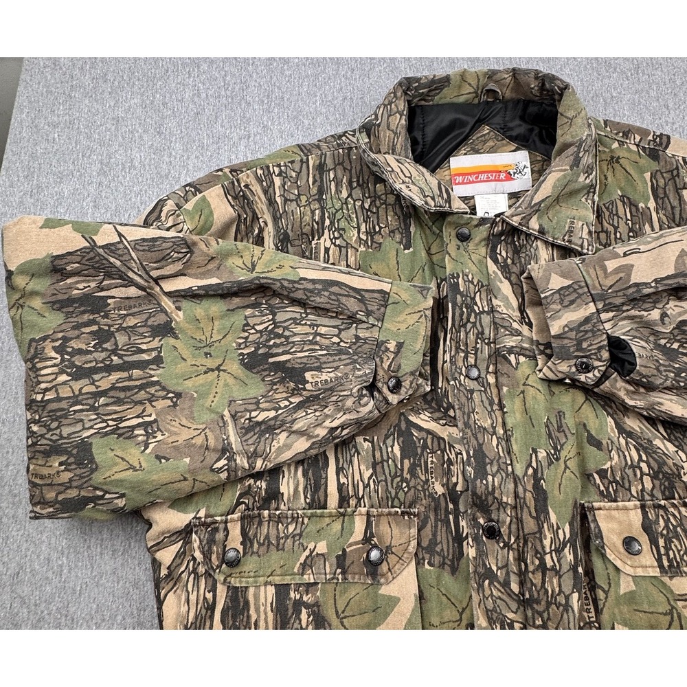 Vintage Winchester Trebark Camo Hunting Jacket‎ Men's Size 2X Camouflage *READ*